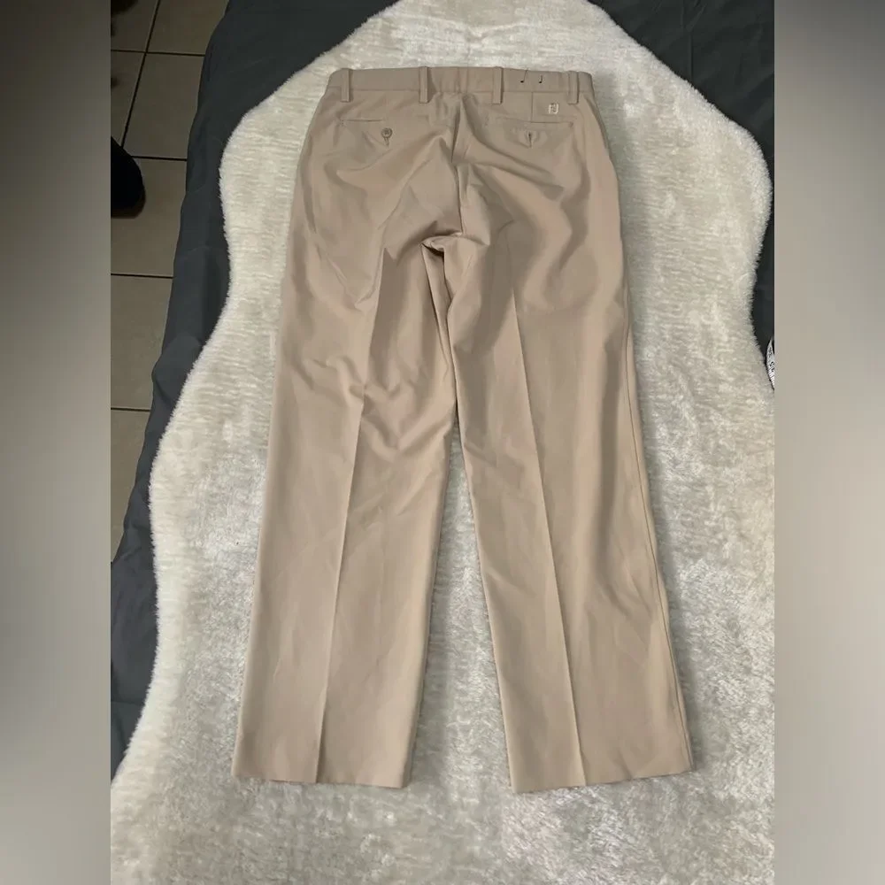 Footjoy FJ Mens Beige Chino Straight Golf Pants Size 34x30‎ Pants Stretch